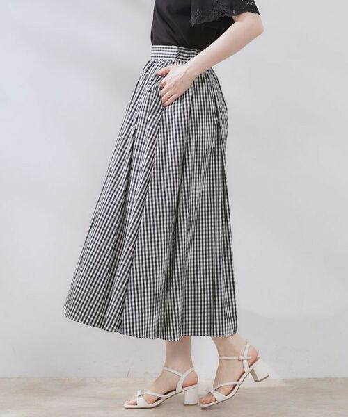 Couture Brooch / クチュールブローチ スカート | 【大人可愛い・ゴム仕様】ギンガムチェック タック&ギャザースカート | 詳細5