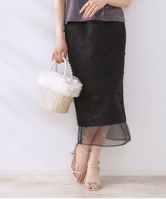 Couture Brooch / クチュールブローチ ロング・マキシ丈スカート | リボンジャカードシアーIラインスカート