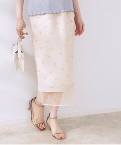 Couture Brooch / クチュールブローチ ロング・マキシ丈スカート | リボンジャカードシアーIラインスカート