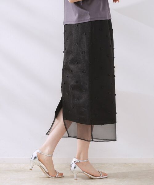 Couture Brooch / クチュールブローチ ロング・マキシ丈スカート | リボンジャカードシアーIラインスカート | 詳細2