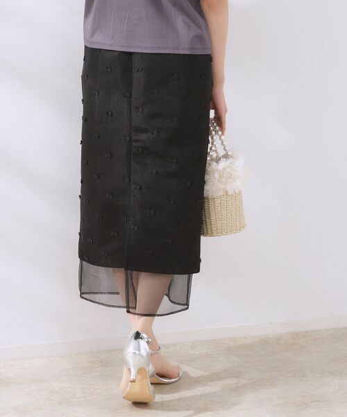 Couture Brooch / クチュールブローチ ロング・マキシ丈スカート | リボンジャカードシアーIラインスカート | 詳細3