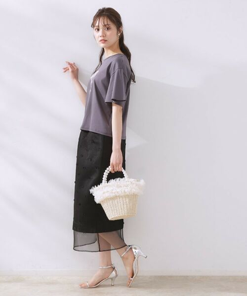 Couture Brooch / クチュールブローチ ロング・マキシ丈スカート | リボンジャカードシアーIラインスカート | 詳細5