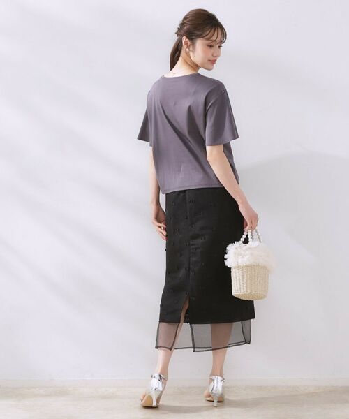 Couture Brooch / クチュールブローチ ロング・マキシ丈スカート | リボンジャカードシアーIラインスカート | 詳細6