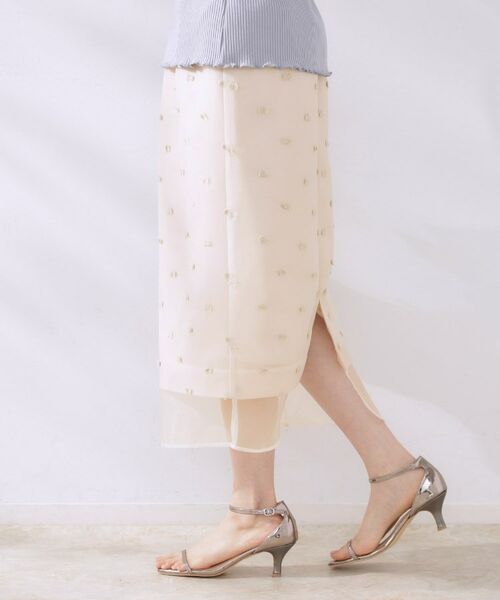 Couture Brooch / クチュールブローチ ロング・マキシ丈スカート | リボンジャカードシアーIラインスカート | 詳細9