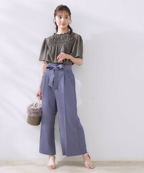 Couture Brooch / クチュールブローチ シャツ・ブラウス | 【二の腕カバー・通勤】シャーリングシアーブラウス | 詳細11