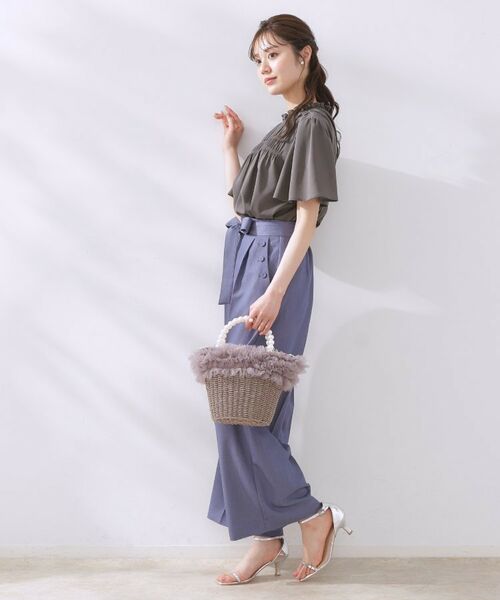 Couture Brooch / クチュールブローチ シャツ・ブラウス | 【二の腕カバー・通勤】シャーリングシアーブラウス | 詳細12