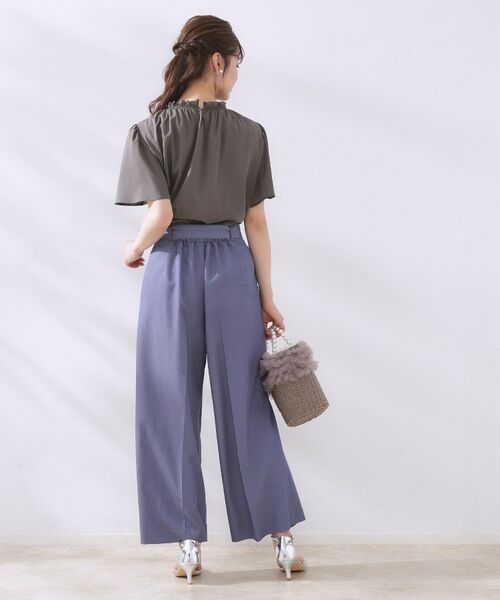 Couture Brooch / クチュールブローチ シャツ・ブラウス | 【二の腕カバー・通勤】シャーリングシアーブラウス | 詳細13