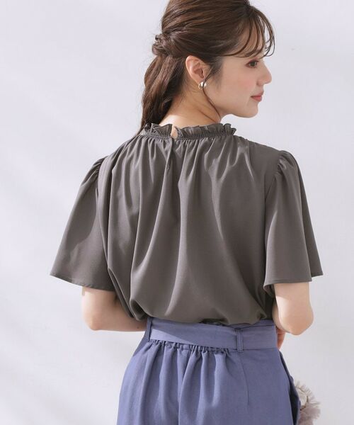 Couture Brooch / クチュールブローチ シャツ・ブラウス | 【二の腕カバー・通勤】シャーリングシアーブラウス | 詳細16