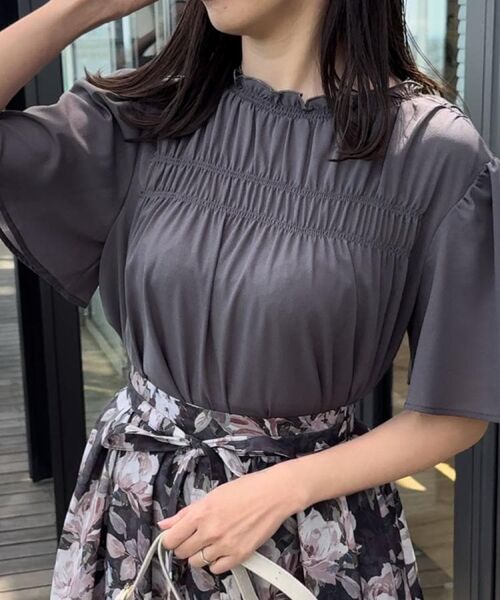 Couture Brooch / クチュールブローチ シャツ・ブラウス | 【二の腕カバー・通勤】シャーリングシアーブラウス | 詳細20