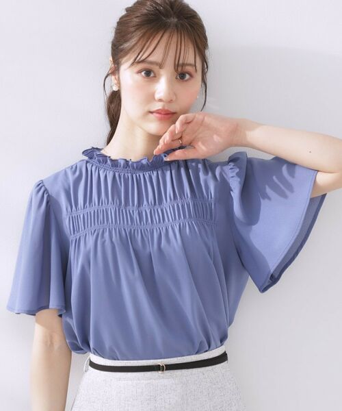 Couture Brooch / クチュールブローチ シャツ・ブラウス | 【二の腕カバー・通勤】シャーリングシアーブラウス | 詳細24