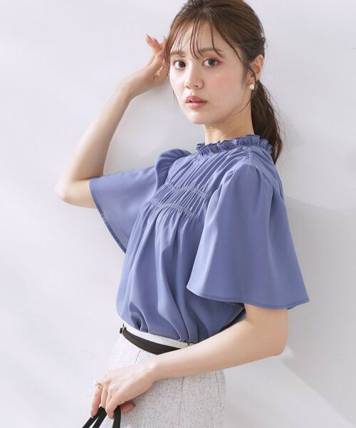 Couture Brooch / クチュールブローチ シャツ・ブラウス | 【二の腕カバー・通勤】シャーリングシアーブラウス | 詳細25