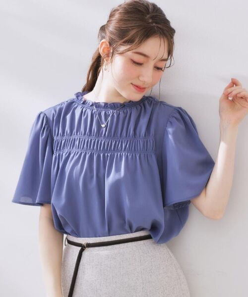 Couture Brooch / クチュールブローチ シャツ・ブラウス | 【二の腕カバー・通勤】シャーリングシアーブラウス | 詳細28