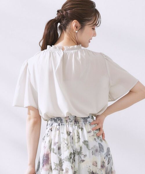 Couture Brooch / クチュールブローチ シャツ・ブラウス | 【二の腕カバー・通勤】シャーリングシアーブラウス | 詳細6