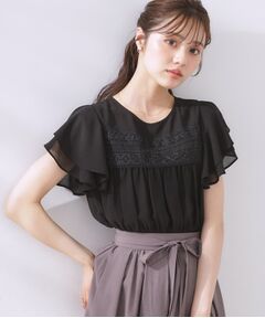 Couture Brooch / クチュールブローチ シャツ・ブラウス | 【大人可愛い・華やか】ダブルフリル袖ペプラムブラウス