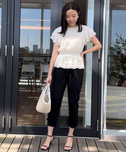 Couture Brooch / クチュールブローチ シャツ・ブラウス | 【大人可愛い・華やか】ダブルフリル袖ペプラムブラウス | 詳細10