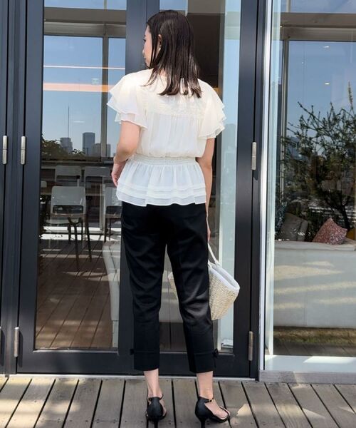 Couture Brooch / クチュールブローチ シャツ・ブラウス | 【大人可愛い・華やか】ダブルフリル袖ペプラムブラウス | 詳細12