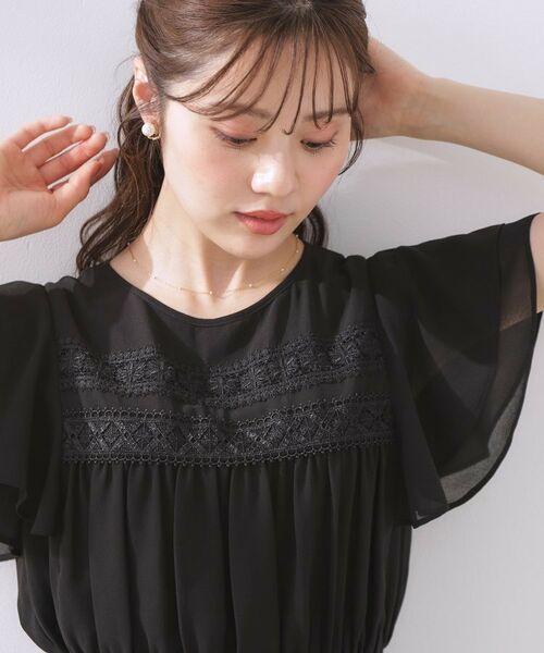 Couture Brooch / クチュールブローチ シャツ・ブラウス | 【大人可愛い・華やか】ダブルフリル袖ペプラムブラウス | 詳細17