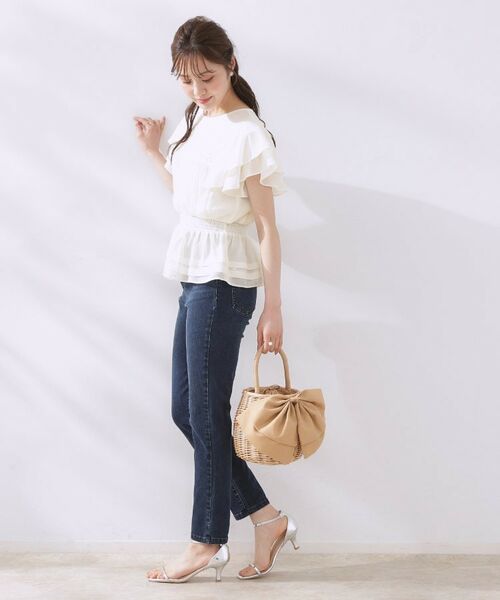 Couture Brooch / クチュールブローチ シャツ・ブラウス | 【大人可愛い・華やか】ダブルフリル袖ペプラムブラウス | 詳細2