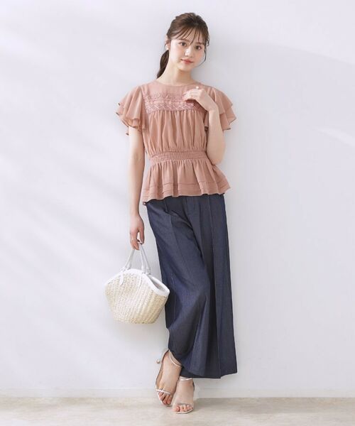 Couture Brooch / クチュールブローチ シャツ・ブラウス | 【大人可愛い・華やか】ダブルフリル袖ペプラムブラウス | 詳細20