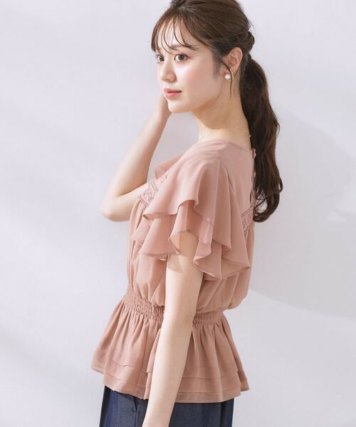 Couture Brooch / クチュールブローチ シャツ・ブラウス | 【大人可愛い・華やか】ダブルフリル袖ペプラムブラウス | 詳細24