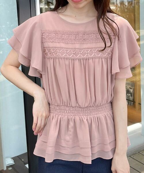 Couture Brooch / クチュールブローチ シャツ・ブラウス | 【大人可愛い・華やか】ダブルフリル袖ペプラムブラウス | 詳細29