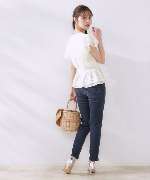 Couture Brooch / クチュールブローチ シャツ・ブラウス | 【大人可愛い・華やか】ダブルフリル袖ペプラムブラウス | 詳細3