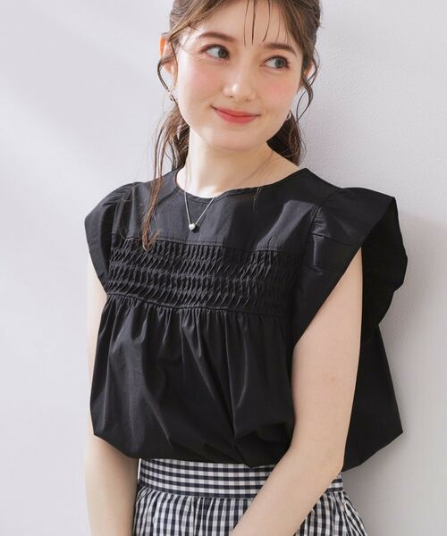 Couture Brooch / クチュールブローチ シャツ・ブラウス | 【大人可愛い・きれいめ】ランダムタックシャツブラウス(ブラック(019))