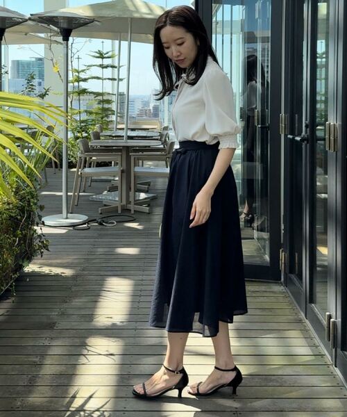 Couture Brooch / クチュールブローチ シャツ・ブラウス | 【5分袖・通勤】リボンタイ付きピコフリル5分袖ブラウス | 詳細11