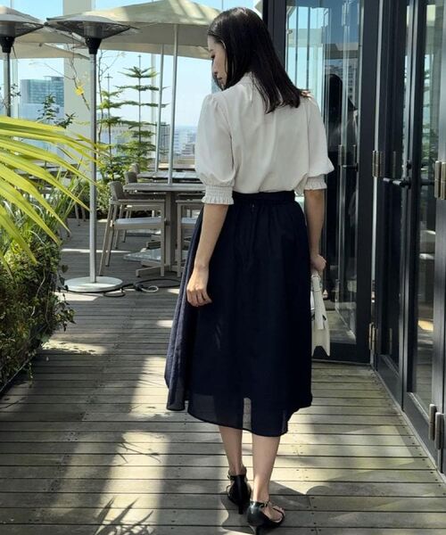 Couture Brooch / クチュールブローチ シャツ・ブラウス | 【5分袖・通勤】リボンタイ付きピコフリル5分袖ブラウス | 詳細12