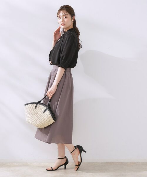 Couture Brooch / クチュールブローチ シャツ・ブラウス | 【5分袖・通勤】リボンタイ付きピコフリル5分袖ブラウス | 詳細15