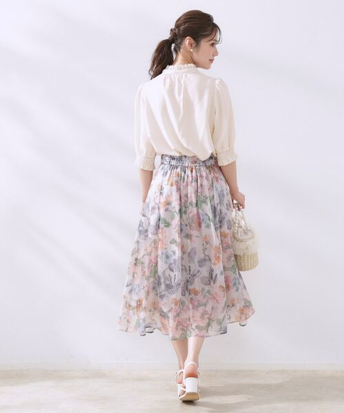 Couture Brooch / クチュールブローチ シャツ・ブラウス | 【5分袖・通勤】リボンタイ付きピコフリル5分袖ブラウス | 詳細2