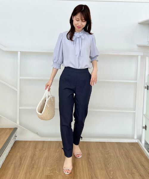 Couture Brooch / クチュールブローチ シャツ・ブラウス | 【5分袖・通勤】リボンタイ付きピコフリル5分袖ブラウス | 詳細30