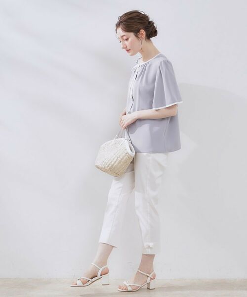 Couture Brooch / クチュールブローチ シャツ・ブラウス | 【きれいめ・二の腕カバー・通勤】配色フレア2WAYブラウス | 詳細14