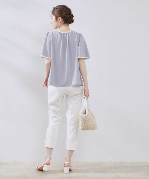 Couture Brooch / クチュールブローチ シャツ・ブラウス | 【きれいめ・二の腕カバー・通勤】配色フレア2WAYブラウス | 詳細15