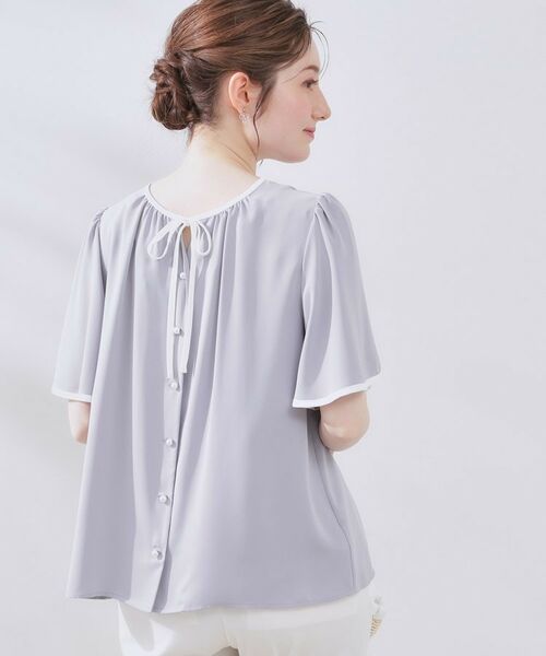 Couture Brooch / クチュールブローチ シャツ・ブラウス | 【きれいめ・二の腕カバー・通勤】配色フレア2WAYブラウス | 詳細20