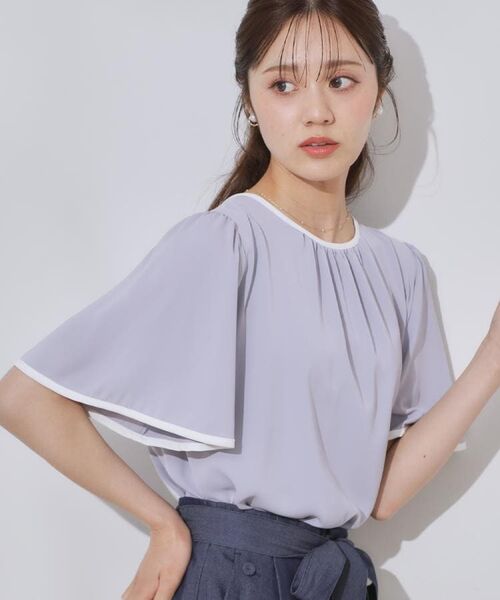 Couture Brooch / クチュールブローチ シャツ・ブラウス | 【きれいめ・二の腕カバー・通勤】配色フレア2WAYブラウス | 詳細23