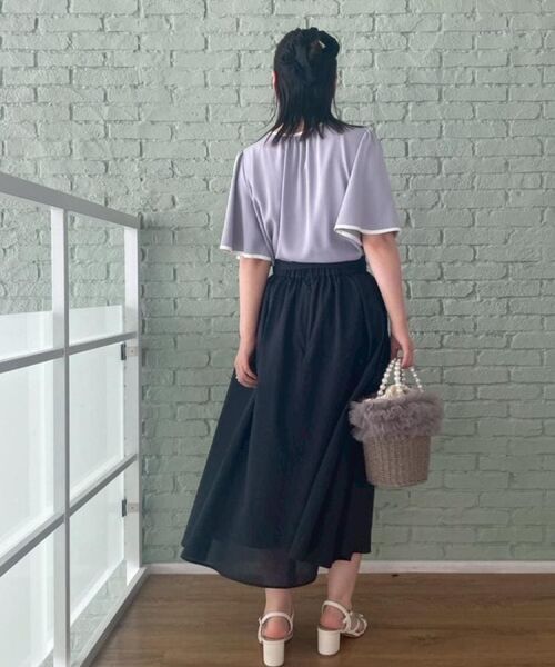 Couture Brooch / クチュールブローチ シャツ・ブラウス | 【きれいめ・二の腕カバー・通勤】配色フレア2WAYブラウス | 詳細27