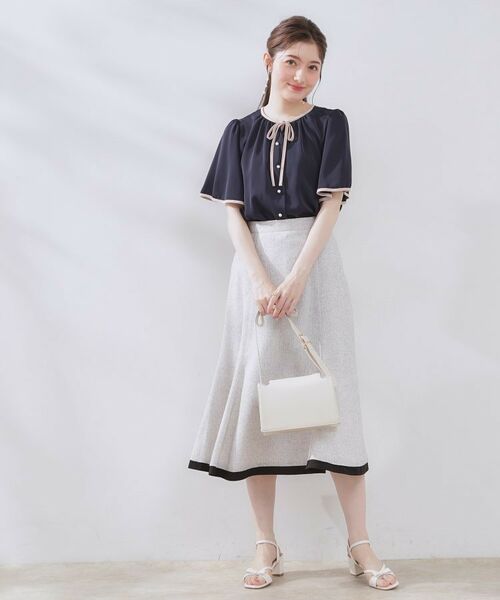 Couture Brooch / クチュールブローチ シャツ・ブラウス | 【きれいめ・二の腕カバー・通勤】配色フレア2WAYブラウス | 詳細29