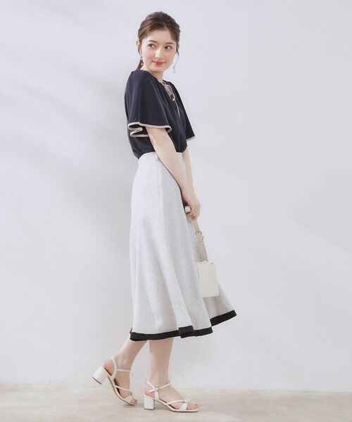 Couture Brooch / クチュールブローチ シャツ・ブラウス | 【きれいめ・二の腕カバー・通勤】配色フレア2WAYブラウス | 詳細30