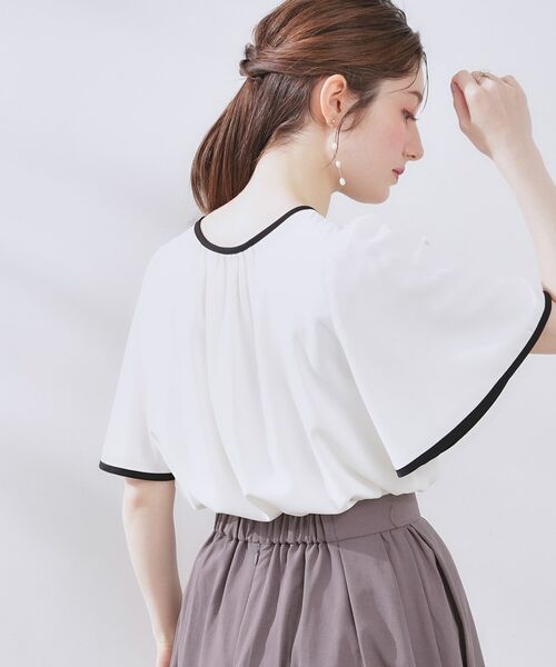 Couture Brooch / クチュールブローチ シャツ・ブラウス | 【きれいめ・二の腕カバー・通勤】配色フレア2WAYブラウス | 詳細6