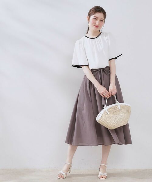 Couture Brooch / クチュールブローチ シャツ・ブラウス | 【きれいめ・二の腕カバー・通勤】配色フレア2WAYブラウス | 詳細7