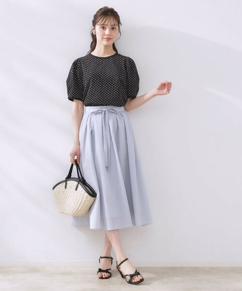 Couture Brooch / クチュールブローチ シャツ・ブラウス | 【フェミニン・二の腕カバー・通勤】サッカードットデザインブラウス | 詳細15