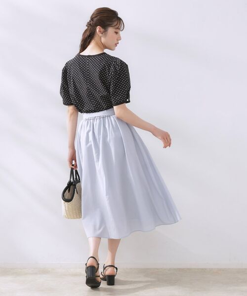 Couture Brooch / クチュールブローチ シャツ・ブラウス | 【フェミニン・二の腕カバー・通勤】サッカードットデザインブラウス | 詳細17