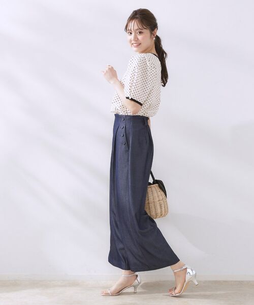 Couture Brooch / クチュールブローチ シャツ・ブラウス | 【フェミニン・二の腕カバー・通勤】サッカードットデザインブラウス | 詳細2