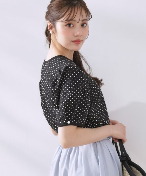 Couture Brooch / クチュールブローチ シャツ・ブラウス | 【フェミニン・二の腕カバー・通勤】サッカードットデザインブラウス | 詳細20