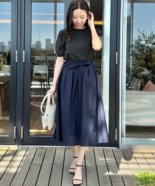 Couture Brooch / クチュールブローチ シャツ・ブラウス | 【フェミニン・二の腕カバー・通勤】サッカードットデザインブラウス | 詳細21