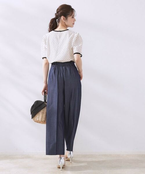 Couture Brooch / クチュールブローチ シャツ・ブラウス | 【フェミニン・二の腕カバー・通勤】サッカードットデザインブラウス | 詳細3