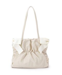 Couture Brooch / クチュールブローチ トートバッグ | シャーリングリボンナイロンバッグ