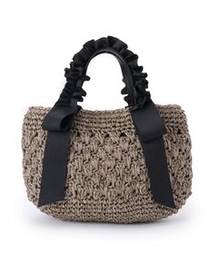 Couture Brooch / クチュールブローチ トートバッグ | ペーパー編みリボントートバッグ