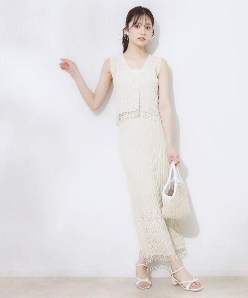 Couture Brooch / クチュールブローチ ニット・セーター | 透かし編みフリンジニット | 詳細11